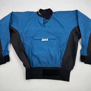 Perception Kayak Dry Top Jacket Blue‎ Black Boating Paddling Pullover Size S